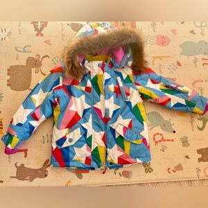 Mini Boden All Weather Proof Multicolor Star Print Kids Jacket Size 4-5Y 110cm